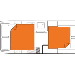 ER Hitop Campervan – 4 Berth-night-layout