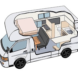 WKC Campervan – 4 Berth-day-layout