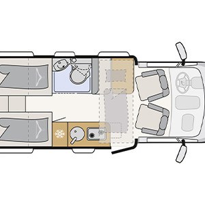 MC Kiwi Compact Motorhome – 3 Berth – layout