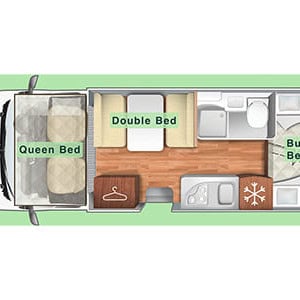 AK Motorhome Bunk – 6 Berth-layout