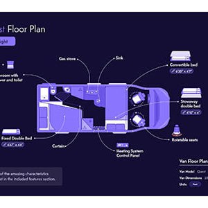 Indie Campers Quest – 5 Berth-floorplan-night