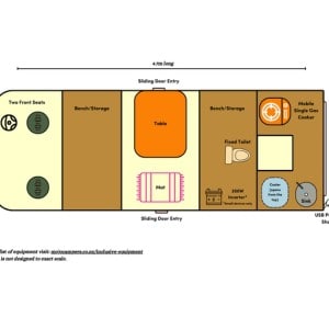 MJ Nissan Medium Roof Campervan- 2 Berth Layout 1