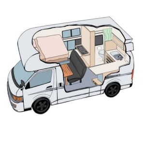 WKC Explorer Campervan – 4 Berth Layout Day